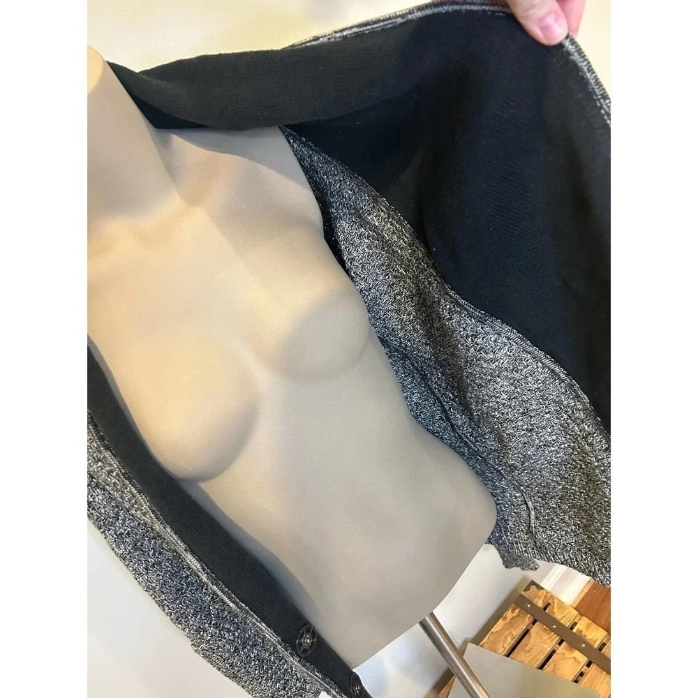 Lululemon Post Practice Cardi Ghost Black Cardigan Sweater Jacket Cotton Sz 4 - Picture 5 of 8